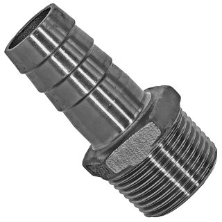 Gewinde-Fitting aus Edelstahl > Schlauchtülle mit Außengewinde (AG-Schlauchtülle) 3/8 Zoll x 13mm