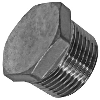 Gewinde-Fitting aus Edelstahl > Stopfen mit Sechskantantrieb mit Außengewinde (AG) 1/2 Zoll