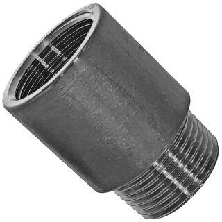 Gewinde-Fitting aus Edelstahl > Hahnverlängerung mit Innengewinde und Außengewinde (IG-AG) 3/4 Zoll x 20mm