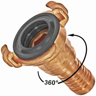 Klauen- Schnellkupplung System aus Messing kompatibel GEKA > Schlauchtülle drehbar Tülle außen 13mm (1/2 Zoll)