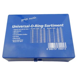 Universal O-Ring Sortiment Dichtung