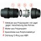 PP Klemmverbinder-Fitting für PE-Rohr > Kupplung mit Innengewinde (i-IG) 20mm x 1/2 Zoll