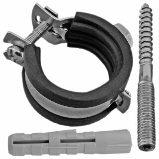 32mm PP Klemmverbinder-Fittings für PE-Rohr Rohrschelle + Dübel & Schraube Für PE-Rohr Ø 32mm (1 Zoll)