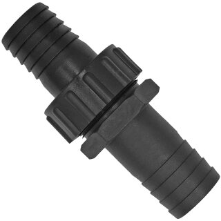 Gewinde-Fittings aus Kunststoff > Schlauchverbinder Verschraubung (Tülle-Tülle) Ø Tülle 38mm auf Ø Tülle 38mm